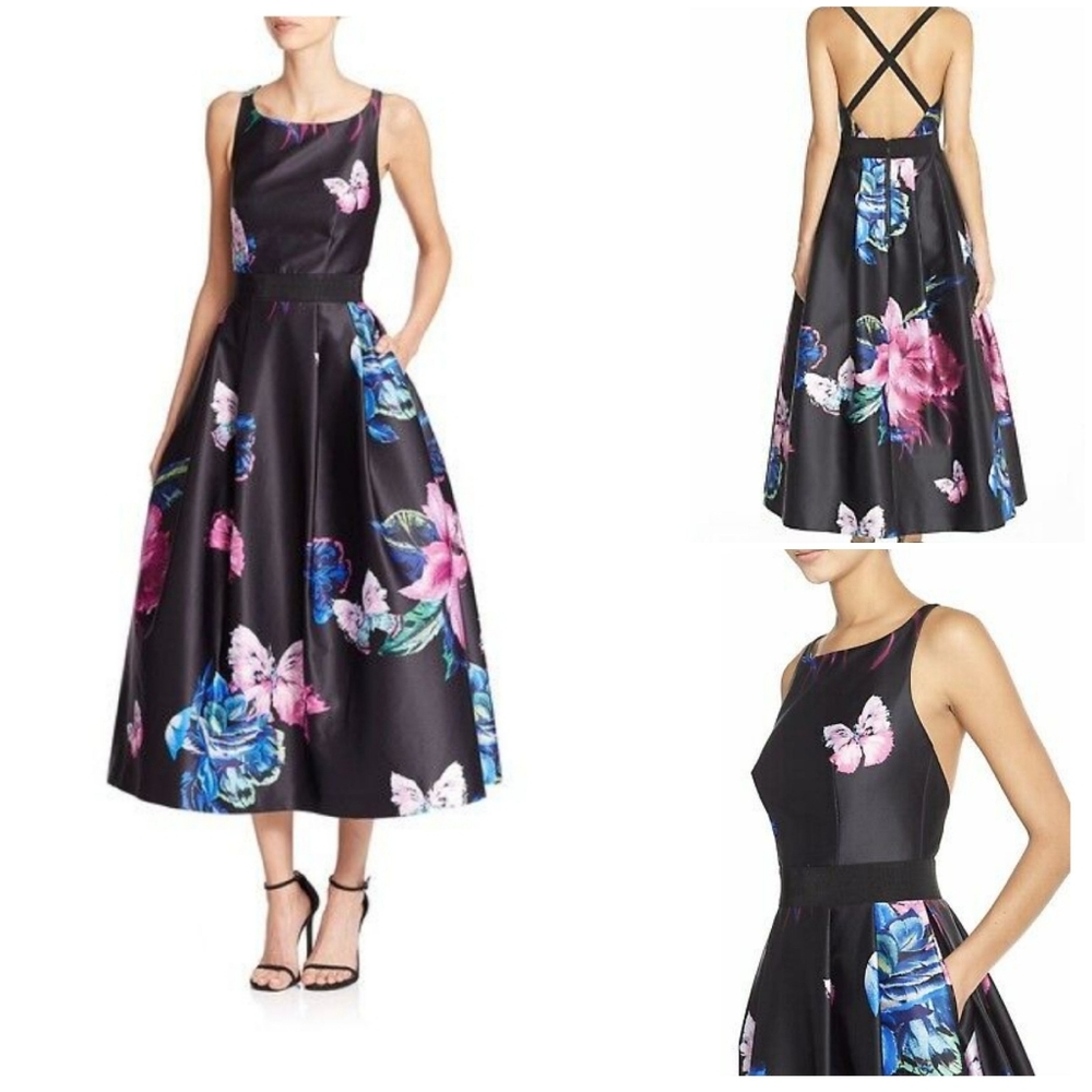 MILLY Serena Butterfly Tea-length Dress